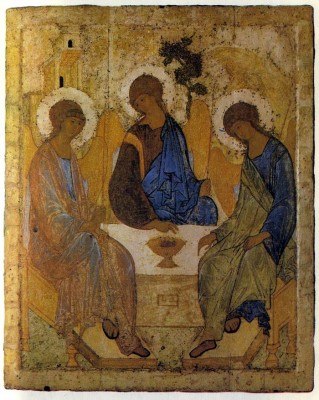 Andiei Rublev. Icon of the Old Testament Trinity. C. 1408. Tretyakov Gallery, Moscow