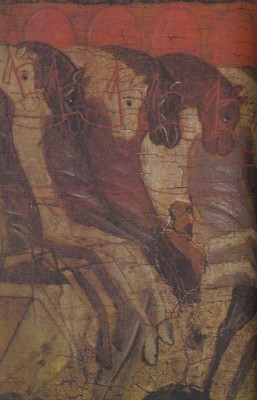 The Battle of the Novgorodians with the Suzdalians. Second half of 15th century. Detail of another icon