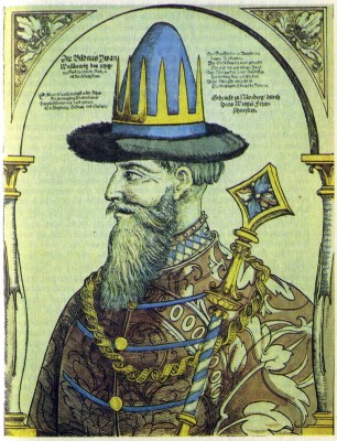 Portrait of Ivan the Terrible. Woodcut by an unknown West-European master. 16th century. State Public Library, Leningrad